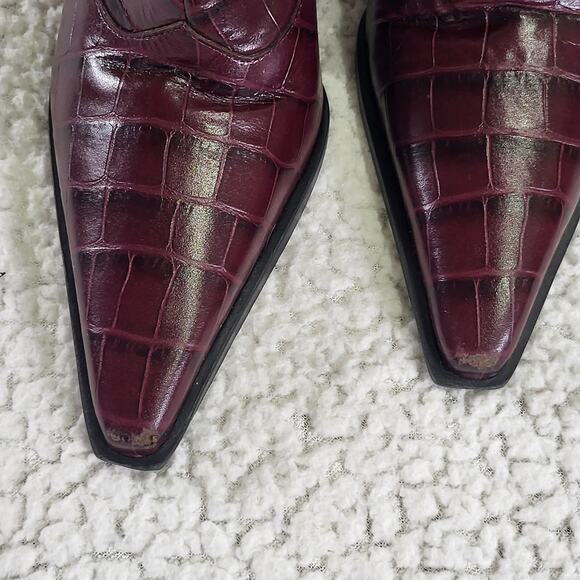 Schutz Raffaela Bootie womens boots Leather Cherry Wine size 7B - Picture 7 of 7